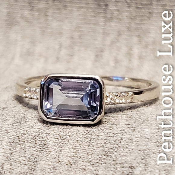 Penthouse Luxe Jewelry - SOLID 925 Sterling Silver Blue Topaz Ring